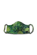 Batik Face mask with elastic - green