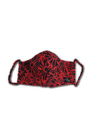 Batik Face mask with elastic -red & black