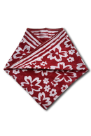 Bandana cotton voile printed batik - caramel-white - folded