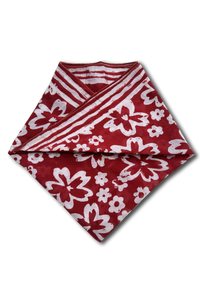 Bandana cotton voile printed batik - caramel-white - folded