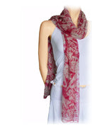 Chiffon silk stole 2 colours batik printed