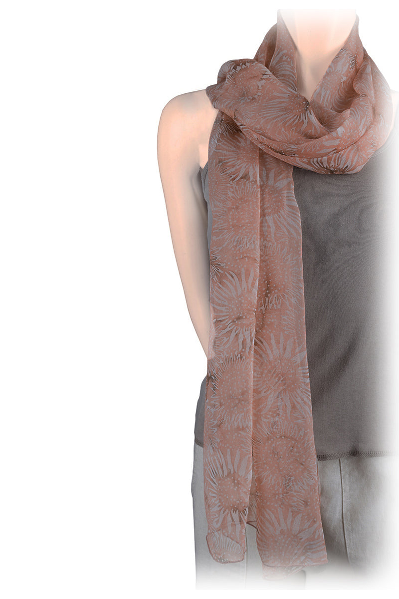 Long stole chiffon silk % batik printed