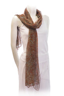 Batik printed chiffon silk stole -caramel