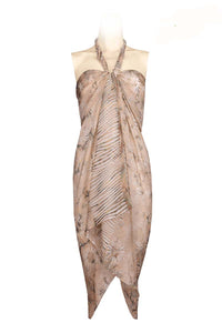 Silk Sarong printed Batik - Latte