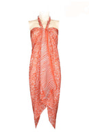 Silk Sarong printed Batik -Orange