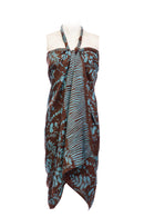 Sarong pure silk printed Batik -choco