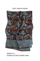 Sarong pure silk printed Batik -choco- folded in 4