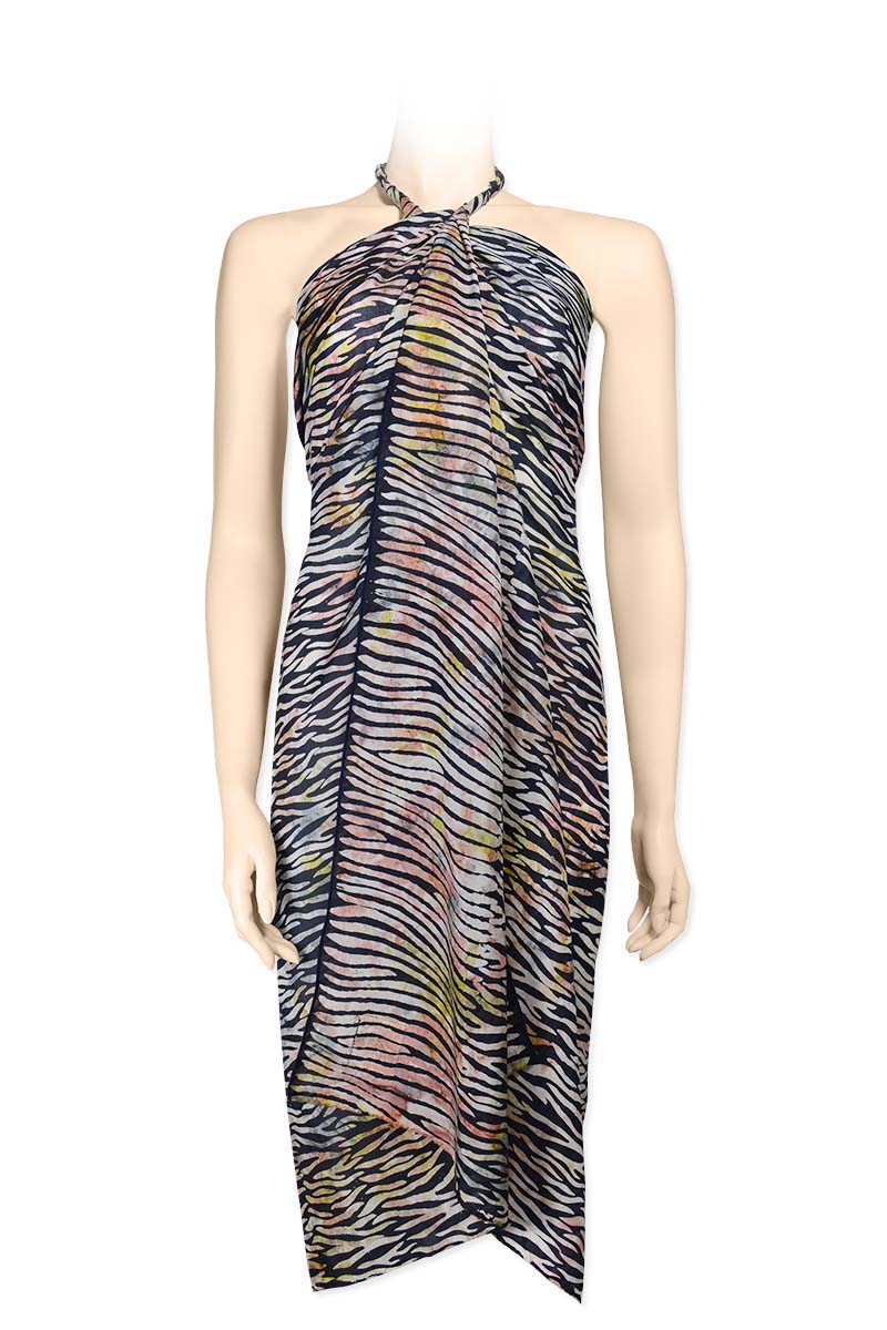 Sarong pure silk printed Batik -animal print