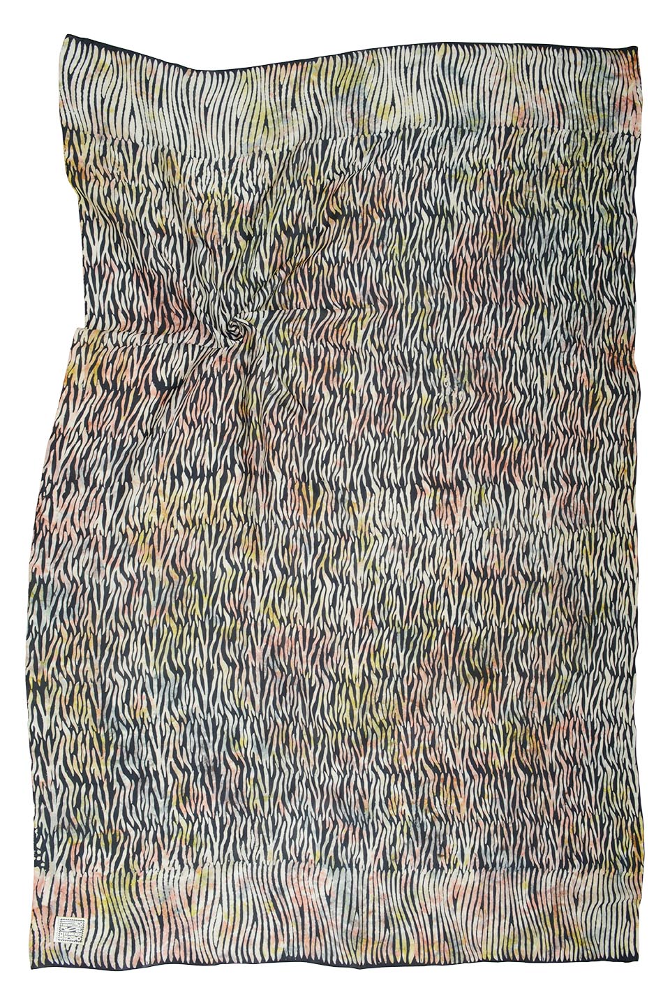 Sarong pure silk printed Batik -black base