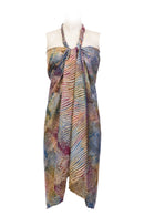 Sarong pure silk printed Batik -multicolor