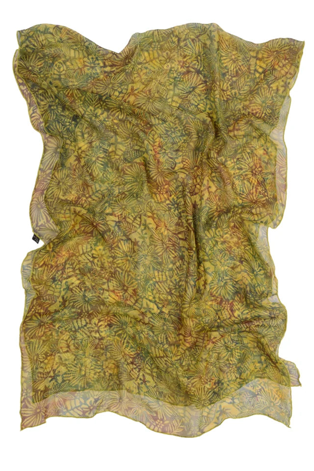 Floral patterned fabric on a white background