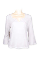 Bell shape 3/4 sleeve blouse -solid white