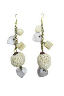 Earring made of crochet -stone-beads