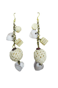 Earring made of crochet -stone-beads