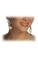 Earring made of crochet -stone-beads-white