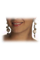 Earring made of crochet -seashell-beads