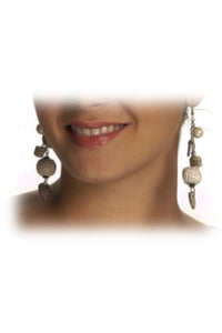 Earring made of crochet -seashell-beads