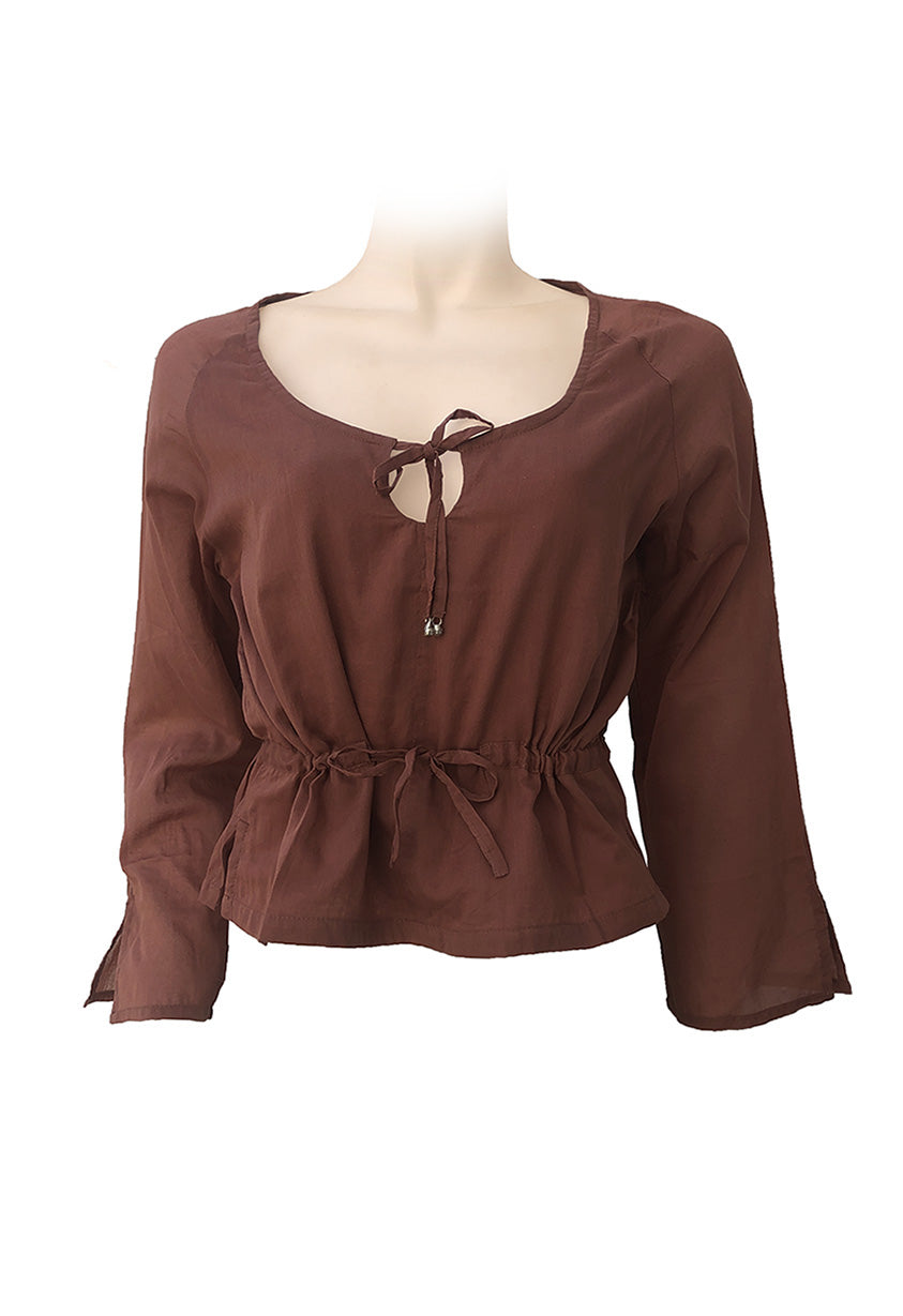 Brown colour blouse for summer