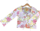 printed summery 3/4 sleeve top -white base