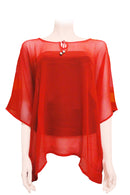 Red kaftan top see-through