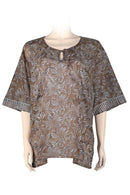 Kaftan Top Butterfly-100% cotton Batik Printed- Big Flowers 