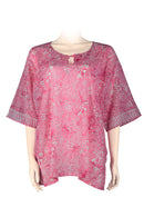 Kaftan Top Butterfly-100% cotton Batik Printed- Pink