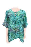 Batik Kaftan Silk Butterfly - Sea blue
