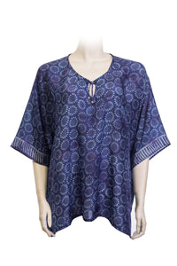 Batik Kaftan Silk Butterfly -Blue