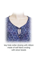 Batik Kaftan Silk Butterfly -key hole collar