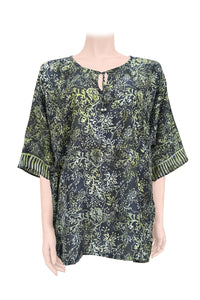 Batik Kaftan Silk Butterfly -green