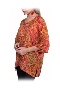 Batik Kaftan Silk Butterfly -red