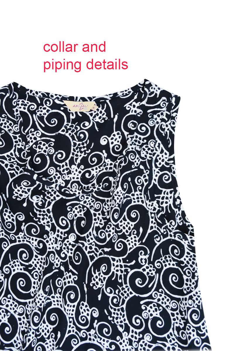 short dress-singlet rayon-U neck collar