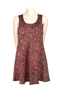 dress-singlet rayon batik print -2 browns