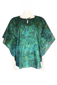 Kaftan top batik print green color