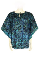 Kaftan top batik print blue color