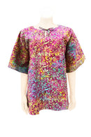 Kaftan top batik printpurple tones color