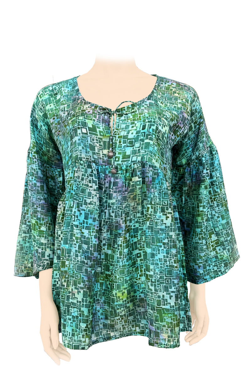 Bouse Natacha Batik silk - green