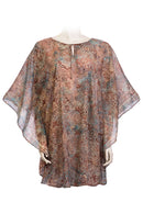 Kaftan knee length cotton voile - oroginal batik handprinted - earthy