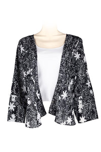 Short jacket Mantle light cotton black & white 3/4 sleeve