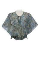 Short top kaftan style cotton batik -big flowers print
