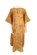 Long kaftan batik printed gold yellow