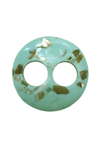 Light turquoise round shape sarong buckle made of resin