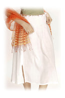 Midi skirt white with smock waist line