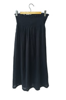 Midi skirt black made of crinkled cotton