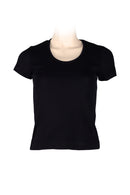 U-neck cap sleeve knit black