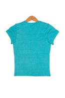 U-neck cap sleeve knit -back