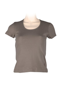 U-neck cap sleeve knit mouse grey