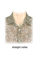 Batik printed long sl shirt -collar detail