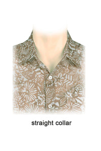 Batik printed long sl shirt -collar detail