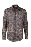 Batik printed long sl shirt -pure cotton